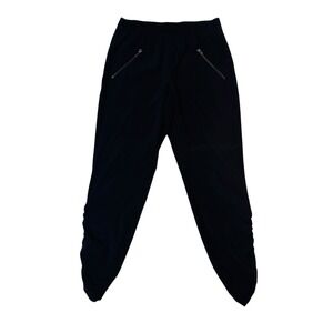Athleta Black Jogger Pants Elastic Waist Zipper Pocket Athleisure Adjustable Leg